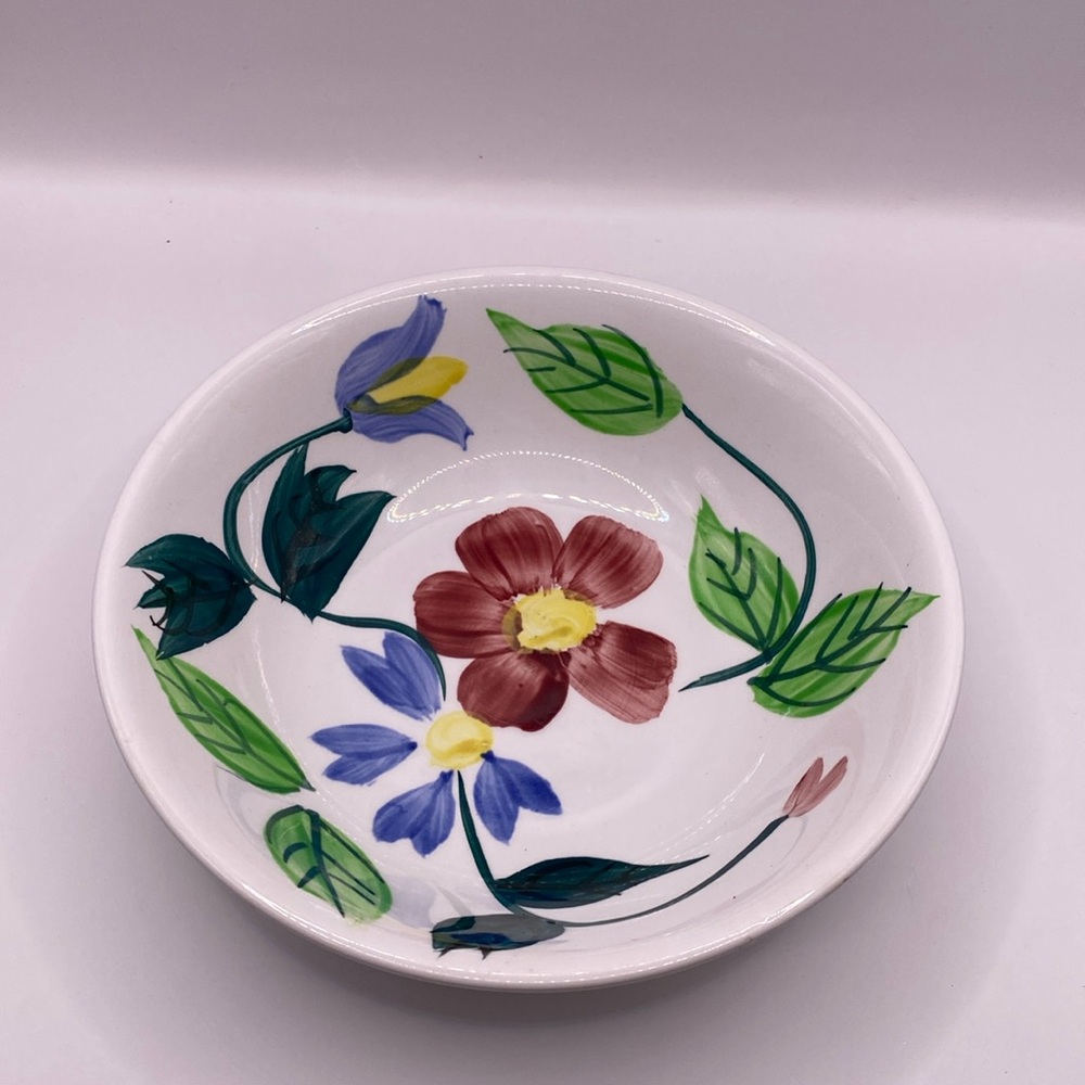 Hand-Painted Floral Ceramic Bowl – 7”